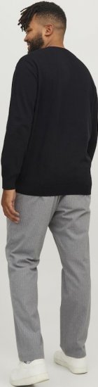 Jack & Jones BASIC Knitted Sweater Black - Pulóverek & kapucnis pulóverek - Pulóverek & Kapucnis pulóver 2XL-12XL