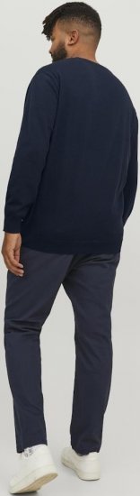 Jack & Jones BASIC Knitted Sweater Navy Blazer - Pulóverek & kapucnis pulóverek - Pulóverek & Kapucnis pulóver 2XL-12XL