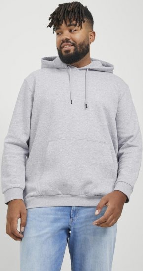 Jack & Jones BRADLEY Hoodie Light Grey Melange - Pulóverek & kapucnis pulóverek - Pulóverek & Kapucnis pulóver 2XL-12XL