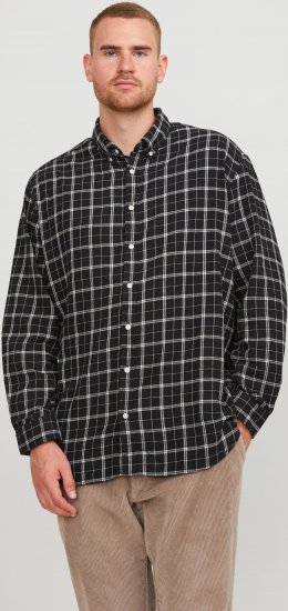 Jack & Jones JORCOZY FLANNEL CHECK SHIRT LS Black - Ingek - Ingek 2XL-10XL