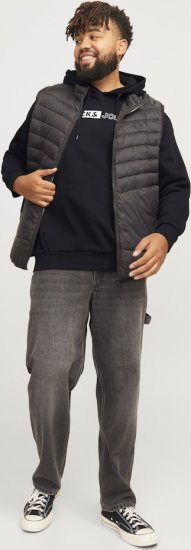 Jack & Jones CORP LOGO PLAY 5 Print Hoodie Black - Pulóverek & kapucnis pulóverek - Pulóverek & Kapucnis pulóver 2XL-12XL