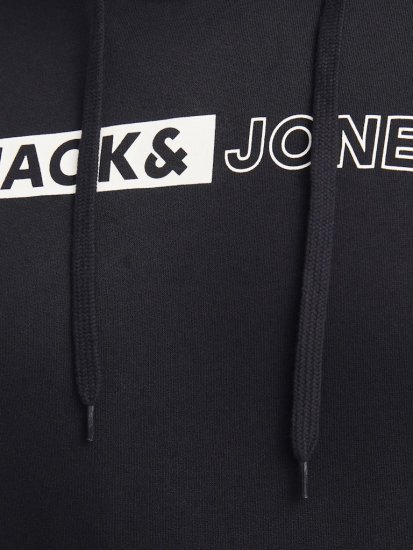 Jack & Jones CORP LOGO PLAY 5 Print Hoodie Black - Pulóverek & kapucnis pulóverek - Pulóverek & Kapucnis pulóver 2XL-12XL