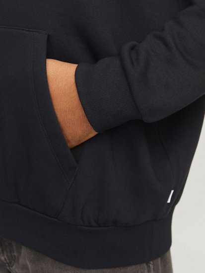 Jack & Jones CORP LOGO PLAY 5 Print Hoodie Black - Pulóverek & kapucnis pulóverek - Pulóverek & Kapucnis pulóver 2XL-12XL