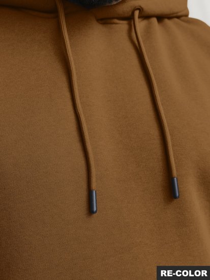 Jack & Jones BRADLEY Hoodie Brown - Pulóverek & kapucnis pulóverek - Pulóverek & Kapucnis pulóver 2XL-12XL