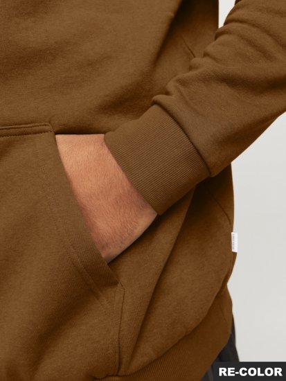 Jack & Jones BRADLEY Hoodie Brown - Pulóverek & kapucnis pulóverek - Pulóverek & Kapucnis pulóver 2XL-12XL