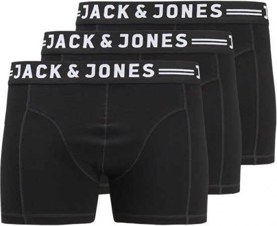 Jack & Jones SENSE Trunks 3-Pack Black - Alsónemű & strandruhák - Nagyméretű Alsónemű 2XL-8XL