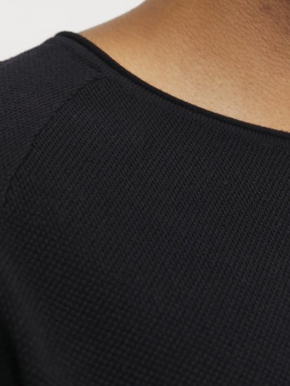 Jack & Jones HILL Knitted Sweater Black - Pulóverek & kapucnis pulóverek - Pulóverek & Kapucnis pulóver 2XL-12XL
