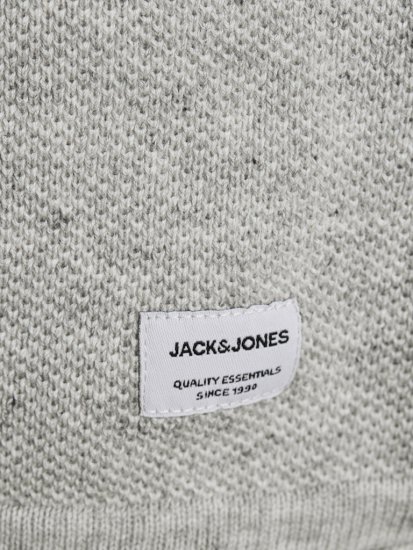 Jack & Jones HILL Knitted Sweater Light Grey Melange - Pulóverek & kapucnis pulóverek - Pulóverek & Kapucnis pulóver 2XL-12XL