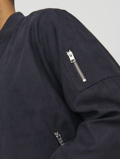 Jack & Jones ROCKY Faux Suede Bomber Jacket Jet Black - Kabátok - Nagyméretű Kabátok - 2XL-8XL