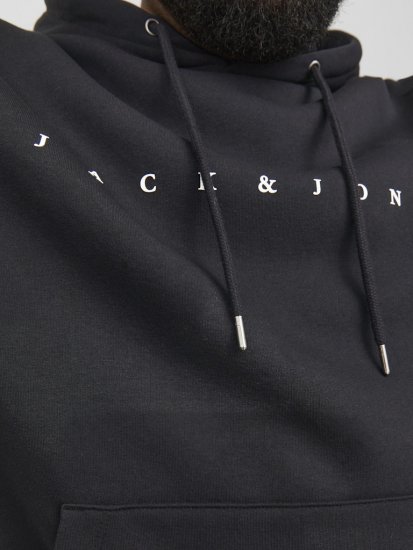 Jack & Jones STAR Hoodie Black - Pulóverek & kapucnis pulóverek - Pulóverek & Kapucnis pulóver 2XL-12XL
