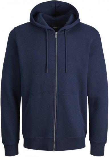 Jack & Jones BRADLEY Zip Hoodie Navy Blazer - Pulóverek & kapucnis pulóverek - Pulóverek & Kapucnis pulóver 2XL-12XL