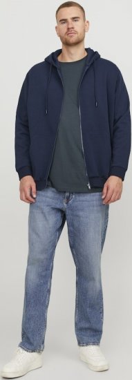 Jack & Jones BRADLEY Zip Hoodie Navy Blazer - Pulóverek & kapucnis pulóverek - Pulóverek & Kapucnis pulóver 2XL-12XL
