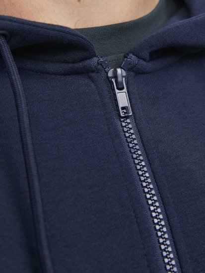 Jack & Jones BRADLEY Zip Hoodie Navy Blazer - Pulóverek & kapucnis pulóverek - Pulóverek & Kapucnis pulóver 2XL-12XL