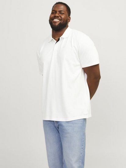Jack & Jones Rodney Short Sleeve Polo White - Pólóingek - Galléros Pólók 2XL-8XL - Pólóingek 2XL-8XL