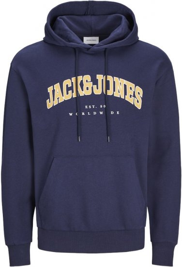 Jack & Jones CALEB Hoodie Navy Blazer - Pulóverek & kapucnis pulóverek - Pulóverek & Kapucnis pulóver 2XL-12XL