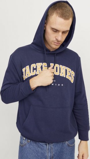 Jack & Jones CALEB Hoodie Navy Blazer - Pulóverek & kapucnis pulóverek - Pulóverek & Kapucnis pulóver 2XL-12XL