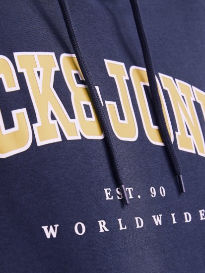 Jack & Jones CALEB Hoodie Navy Blazer - Pulóverek & kapucnis pulóverek - Pulóverek & Kapucnis pulóver 2XL-12XL