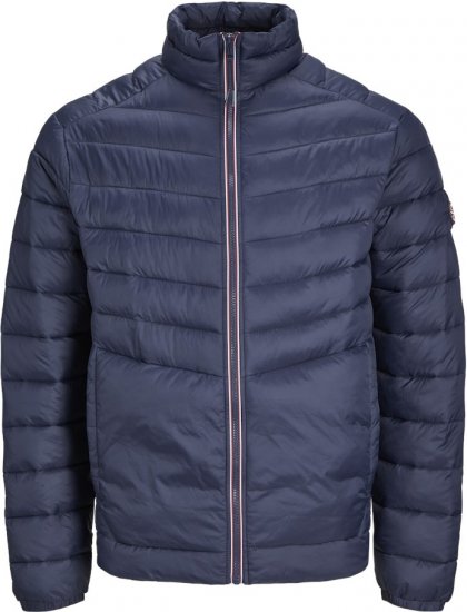 Jack & Jones SPRINT True Red Stitches Quilted Collar Jacket Navy Blazer - Kabátok - Nagyméretű Kabátok - 2XL-8XL