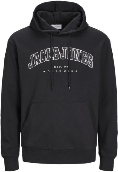 Jack & Jones CALEB Hoodie Black - Pulóverek & kapucnis pulóverek - Pulóverek & Kapucnis pulóver 2XL-12XL