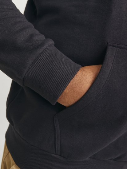 Jack & Jones CALEB Hoodie Black - Pulóverek & kapucnis pulóverek - Pulóverek & Kapucnis pulóver 2XL-12XL