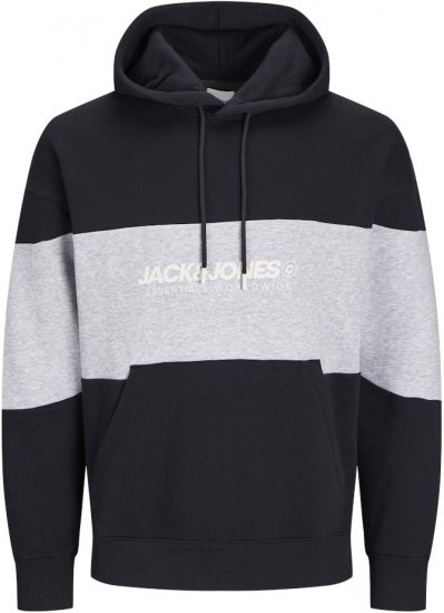 Jack & Jones LEGACY 2 Color Hoodie Black - Pulóverek & kapucnis pulóverek - Pulóverek & Kapucnis pulóver 2XL-12XL