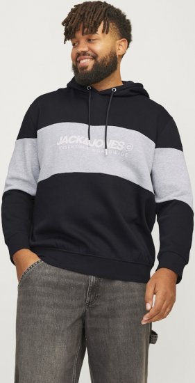 Jack & Jones LEGACY 2 Color Hoodie Black - Pulóverek & kapucnis pulóverek - Pulóverek & Kapucnis pulóver 2XL-12XL