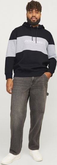 Jack & Jones LEGACY 2 Color Hoodie Black - Pulóverek & kapucnis pulóverek - Pulóverek & Kapucnis pulóver 2XL-12XL