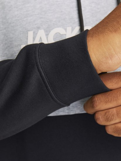 Jack & Jones LEGACY 2 Color Hoodie Black - Pulóverek & kapucnis pulóverek - Pulóverek & Kapucnis pulóver 2XL-12XL