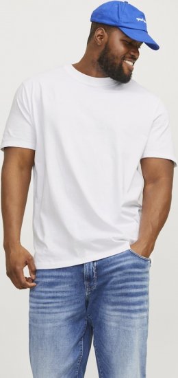 Jack & Jones BRADLEY T-Shirt White - Pólók - Nagyméretű pólók - 2XL-14XL