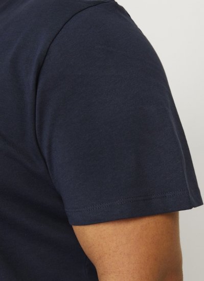 Jack & Jones CALEB VARSITY O-Neck T-Shirt Navy Blazer - Pólók - Nagyméretű pólók - 2XL-14XL