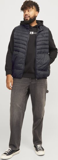 Jack & Jones SPRINT BODYWARMER With Collar Black - Kabátok - Nagyméretű Kabátok - 2XL-8XL