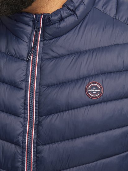Jack & Jones SPRINT True Red Stitches BODYWARMER Navy Blazer - Kabátok - Nagyméretű Kabátok - 2XL-8XL