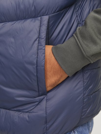 Jack & Jones SPRINT True Red Stitches BODYWARMER Navy Blazer - Kabátok - Nagyméretű Kabátok - 2XL-8XL