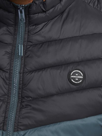 Jack & Jones SPRINT Black Blocking BODYWARMER With Collar Dark Turquoise - Kabátok - Nagyméretű Kabátok - 2XL-8XL