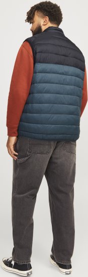 Jack & Jones SPRINT Black Blocking BODYWARMER With Collar Dark Turquoise - Kabátok - Nagyméretű Kabátok - 2XL-8XL