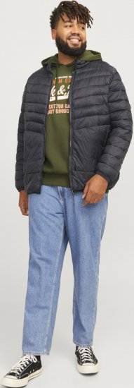 Jack & Jones SPRINT Quilted Collar Jacket Black - Kabátok - Nagyméretű Kabátok - 2XL-8XL