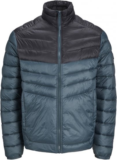 Jack & Jones SPRINT Black Blocking Quilted Collar Jacket Teal - Kabátok - Nagyméretű Kabátok - 2XL-8XL