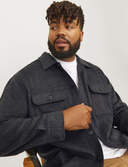 Jack & Jones BRADLEY OLLIE Overshirt LS Black - Ingek - Ingek 2XL-10XL