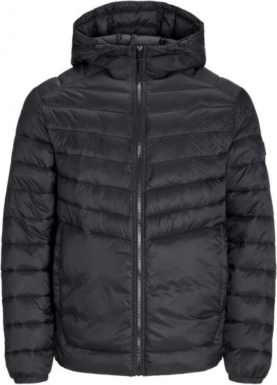 Jack & Jones SPRINT Quilted Hooded Jacket Black - Kabátok - Nagyméretű Kabátok - 2XL-8XL