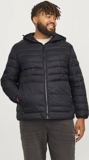 Jack & Jones SPRINT Quilted Hooded Jacket Black - Kabátok - Nagyméretű Kabátok - 2XL-8XL