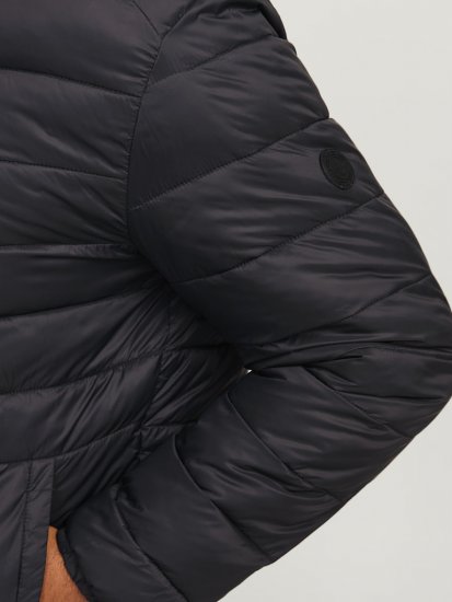 Jack & Jones SPRINT Quilted Hooded Jacket Black - Kabátok - Nagyméretű Kabátok - 2XL-8XL