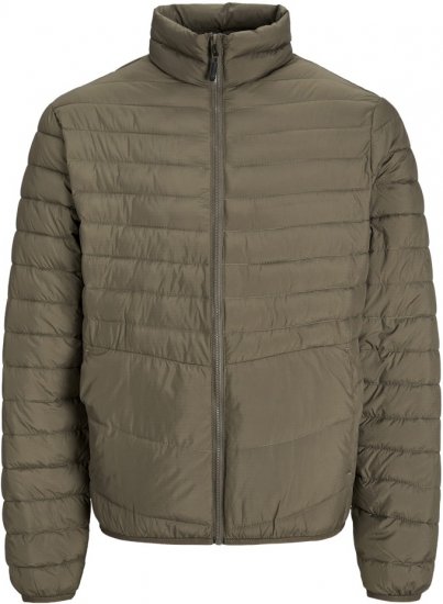 Jack & Jones STATE Puffer Jacket With Collar Brown - Kabátok - Nagyméretű Kabátok - 2XL-8XL
