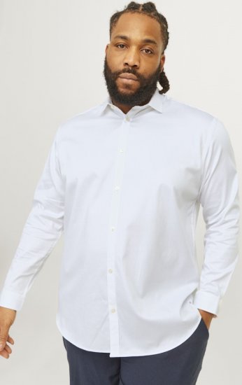 Jack & Jones ARMA LS Shirt White - Ingek - Ingek 2XL-10XL