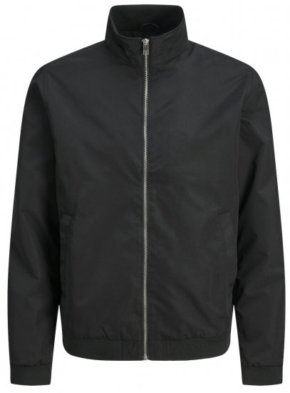 Jack & Jones JJROY HARRINGTON BOMBER Jacket Black - Kabátok - Nagyméretű Kabátok - 2XL-8XL