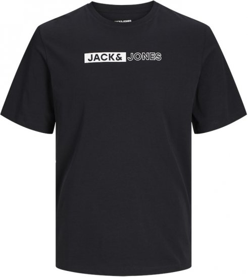 Jack & Jones CORP Logo Play 5 T-Shirt Black - Pólók - Nagyméretű pólók - 2XL-14XL
