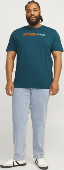 Jack & Jones CORP Logo Play 5 T-Shirt Deep Teal - Pólók - Nagyméretű pólók - 2XL-14XL