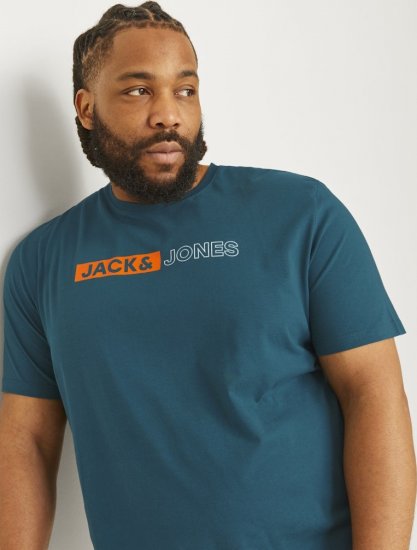 Jack & Jones CORP Logo Play 5 T-Shirt Deep Teal - Pólók - Nagyméretű pólók - 2XL-14XL