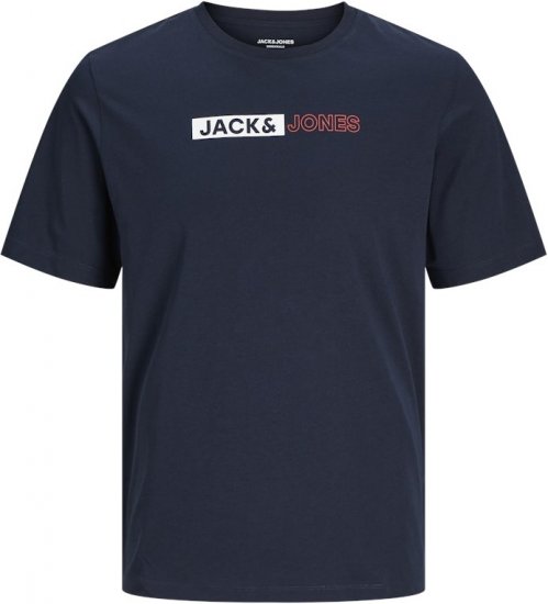 Jack & Jones CORP Logo Play 5 T-Shirt Navy Blazer - Pólók - Nagyméretű pólók - 2XL-14XL