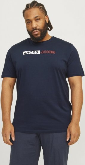 Jack & Jones CORP Logo Play 5 T-Shirt Navy Blazer - Pólók - Nagyméretű pólók - 2XL-14XL