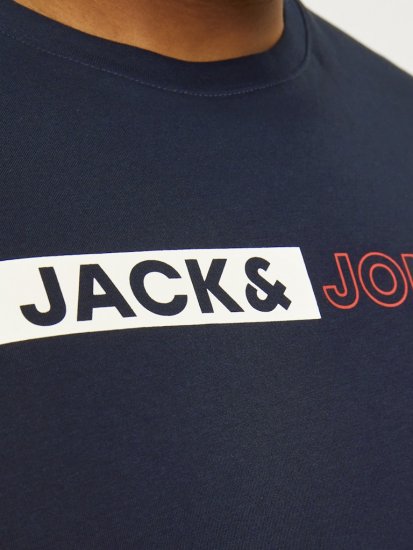 Jack & Jones CORP Logo Play 5 T-Shirt Navy Blazer - Pólók - Nagyméretű pólók - 2XL-14XL
